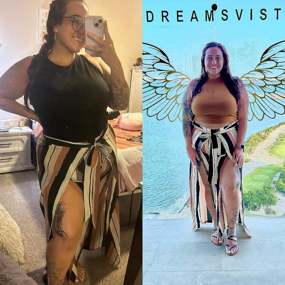 NWOT Plus Size Printed Drawstring Waist Split Side Wide Leg Pants 3X LARGE PLUS - Picture 17 of 17